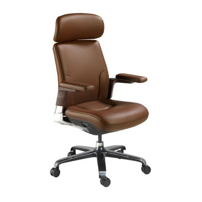 Rackhams Brown Swivel Office Chair 4211/4212 - | Steel - Image 3