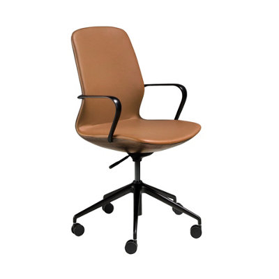 Angel Cerdá Brown Leatherette Swivel Office Chair 4219 - Image 3