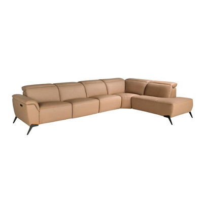 Angel Cerda Brown Right Modular Chaise Longue Recliner Sofa In Leather B&Q