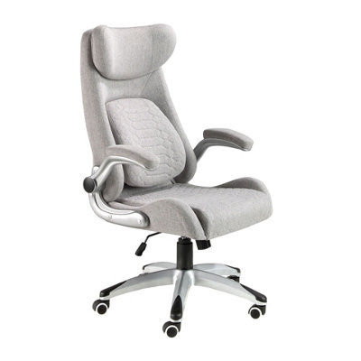 B&Q -  Grey Fabric Swivel Office Chair