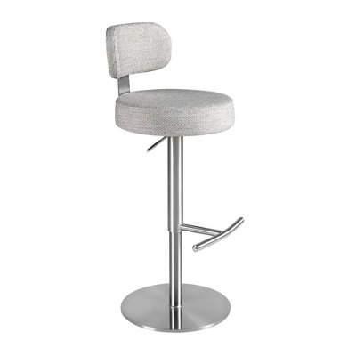 Rackhams Light/Grey Swivel Stool In Marbled Fabric 4230 - Image 3