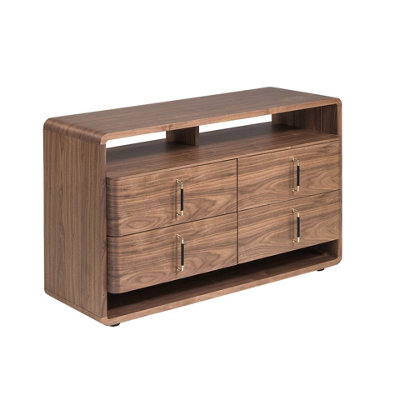 Angel Cerda Walnut And Black Pvc Chest Of Drawers from B&Q