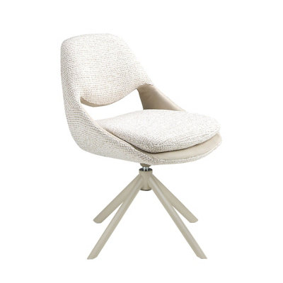 B&Q -  Swivel Chair In Off-White And Cream Fabric
