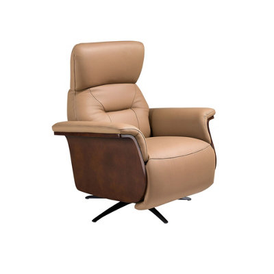 B&Q -  Brown Leather Swivel Relax Armchair