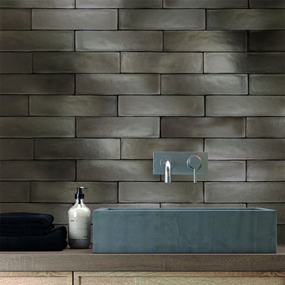 Ceramica Industrial Silver 75mm X 300mm Ceramic Wall Tile (Pack Of 22 W/ Coverage Of 0.5M2)