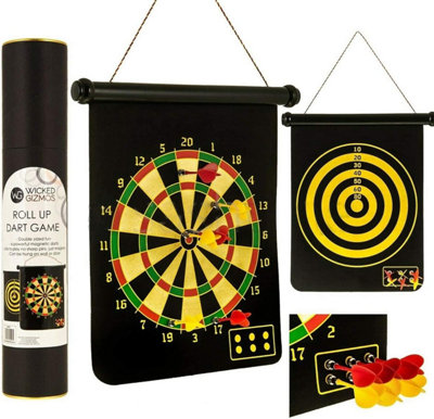 Xample Premium Magnet Roll Up Dartboard Strong Double Sided 6 Magnet Darts Magnet Dartboard Reversible Safe Game Party Set Gift Boxed from B&Q