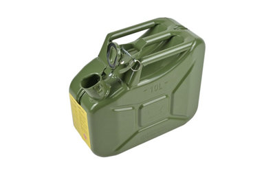 Asc10 L Green Jerry Can With Flexi Spout Made Of MetalFor FuelPetrolDieselHeavy Duty Tripple Handle And Locking Seal from B&Q