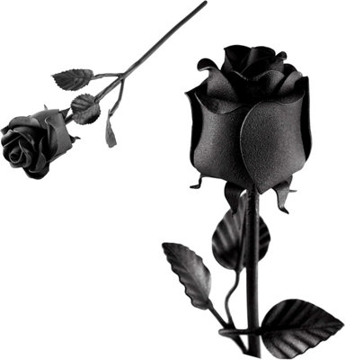 Novecrafto World Of Nature Handcrafted Iron Rose For AnniversaryBlack 100% Forged Iron from B&Q
