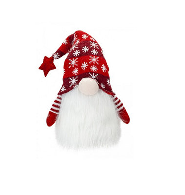 B&Q -  Small Red Sitting Christmas Gonk 9 Inch Cute Gnome Decorative Home Plush Figure
