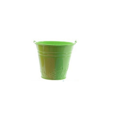 Decoris Childs Metal Bucket Planter Zinc Flower Pot Tin Pen Pot Craft Pot Bright Green from B&Q