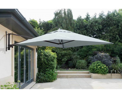 Norfolk Leisure Wall Mounted Square Cantilever Parasol 2X2MGrey from B&Q