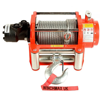HYDRAULIC WINCH 10000 lb WINCHMAX ORIGINAL ORANGE WINCH, STEEL ROPE - WINCH ONLY - Image 2