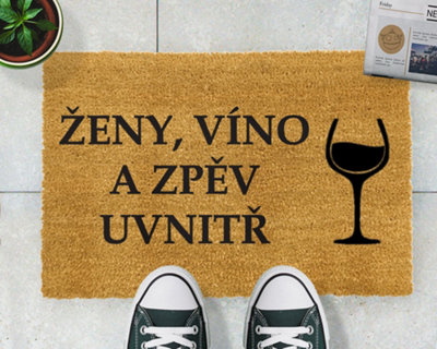 Artsy Doormats Vino (Wine) Doormat (60 X 40Cm) from B&Q