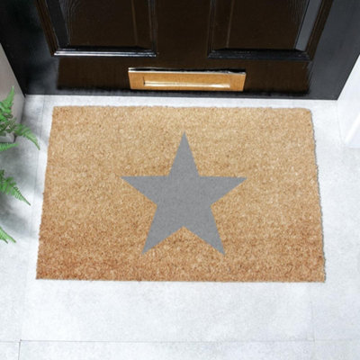 Artsy Mats Unisex Natural And Grey Star Doormat - Image 4
