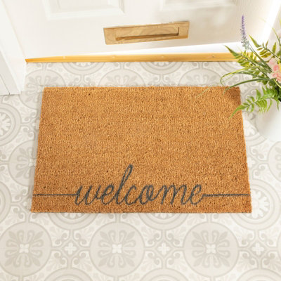 Artsy Doormats Welcome Scribble Grey DoormatRegular 60X40Cm from B&Q