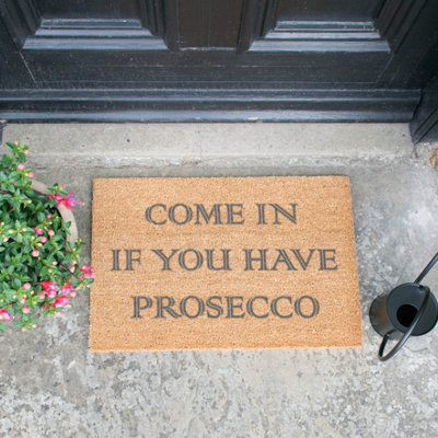 Artsy Doormats Come In If You Have Prosecco Grey Doormat from B&Q