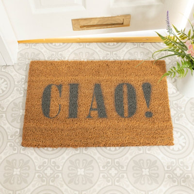 Artsy Doormats Ciao Grey DoormatRegular 60X40Cm from B&Q