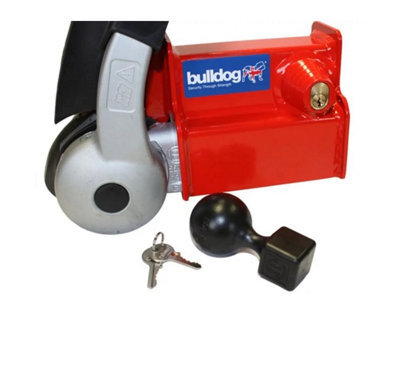 Bulldog Caravan & Trailer Security Hitchlock For Alko 2004/3004 Hitch Heads Red