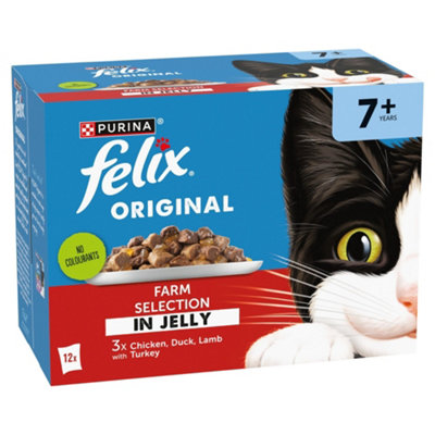 Felix Original Senior 7+ Farm Selection In Jelly Wet Cat Food 12X85g - Pack Of 4