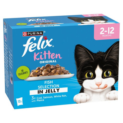 Felix Original Kitten Fish Selection In Jelly Wet Cat Food 12X85g - Pack Of 4