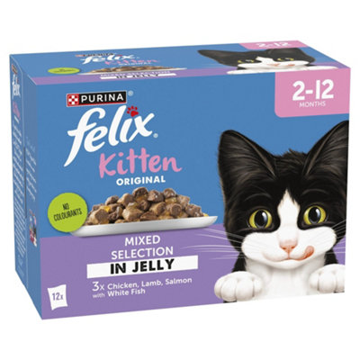 Felix Original Kitten Mixed Selection In Jelly Wet Cat Food 12X85g - Pack Of 4