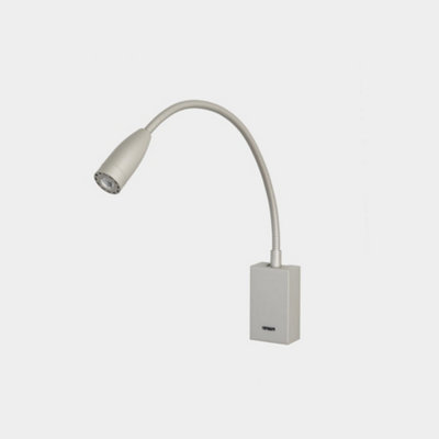 Luminosa Lighting Luminosa Bed Rectangular Led Reading Light Adjustable Arm Satin Nickel Ip20 2.2W 3000K from B&Q