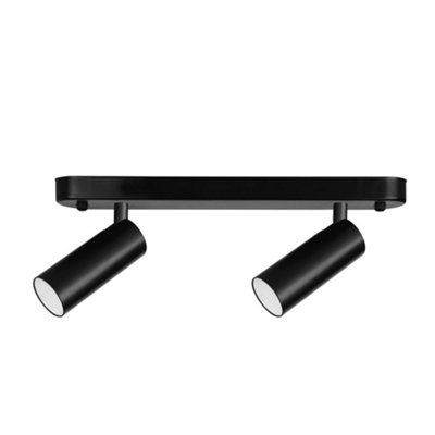 Luminosa Lighting Luminosa Logos Double Led Twin Spotlight 3.7W 3000K 282Lm Black from B&Q