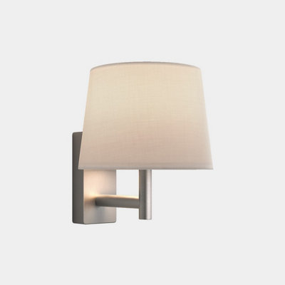 Luminosa Lighting Luminosa Metrica Wall Lamp With Shade Satin Nickel E27 15W from B&Q