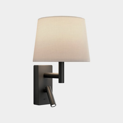 Luminosa Lighting Luminosa Metrica Reading Wall Light Black E27 17.3W 2700K On-Off from B&Q
