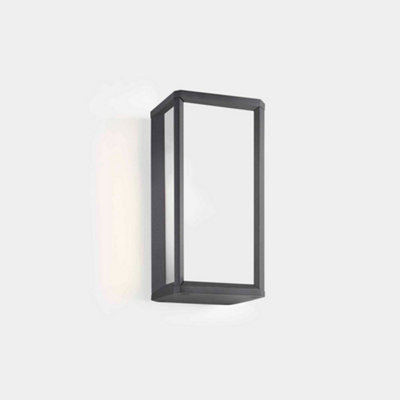 Luminosa Lighting Luminosa Skat Outdoor Led Mini Box Wall Lantern Urban GreyWhite Ip65 9W 2700K from B&Q