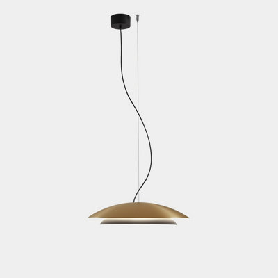 Luminosa Lighting Luminosa Noway Dome Pendant Ceiling Light Matte Gold Led 24.5W Cct 2700-3000-4000K Phase Cut Dimming from B&Q