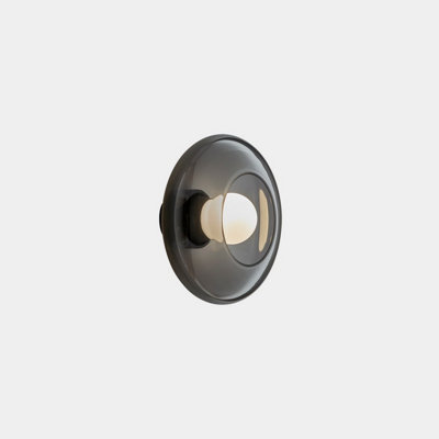 Luminosa Lighting Luminosa Trip Glass Bowl Wall Lamp Fumé E14 9W from B&Q
