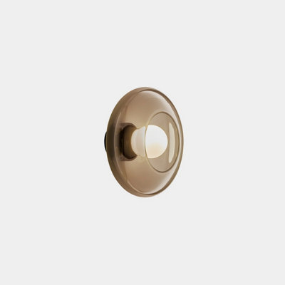 Luminosa Lighting Luminosa Trip Glass Bowl Wall Lamp AmberFumé E14 9W from B&Q
