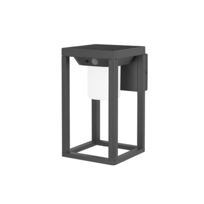 Netlighting Unisex Black Bow Led Outdoor Wall Lantern Urban Grey Opal Warmwhite 3000K Ip44 In - Image 3