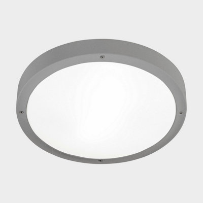 Luminosa Lighting Luminosa Basic 0Cm Outdoor Flush GreyTinted E27 30W Ip66 from B&Q