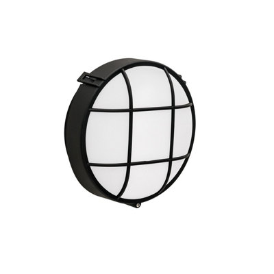 Luminosa Lighting Luminosa Fond Round Outdoor Bulkheads Wall Lamp Black E27 15W Ip44 from B&Q