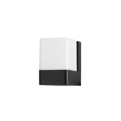 Luminosa Lighting Luminosa Opalo Led Outdoor Modern Wall Lamp BlackOpalWarm-White 3000KIp44 from B&Q