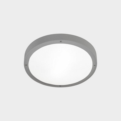 Luminosa Lighting Luminosa Basic 0Cm Outdoor Flush GreyTinted Led 13.5W Cct 2700-3200-4000K Ip66 On-Off from B&Q