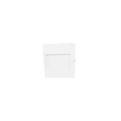 B&Q -  Luminosa Nod Square Led Outdoor Recessed Wall Lamp WhiteOpalWarm-White 3000KIp65