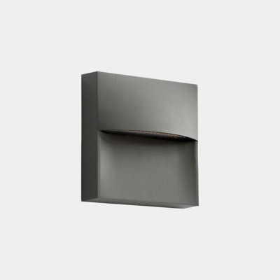Luminosa Lighting Luminosa Sam Outdoor Flush Wall Lamp 14Cm Urban Grey Led 3.5W Cct 2700-3200-4000K Ip66 On-Off from B&Q