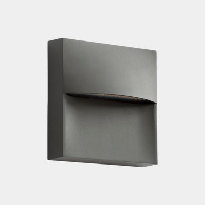 Luminosa Lighting Luminosa Sam Outdoor Flush Wall Lamp 18Cm Urban GreySemitransparent Led 18.5W Cct 2700-3200-4000K Ip66 On-Off from B&Q
