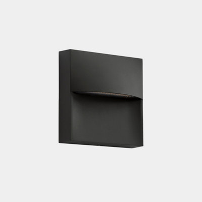 Luminosa Lighting Luminosa Sam Outdoor Flush Wall Lamp 14Cm BlackSemitransparent Led 3.5W Cct 2700-3200-4000K Ip66 On-Off from B&Q