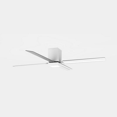 B&Q -  Luminosa Zonda Led Ceiling Fan WhiteSandblastedWarm-White 3000K