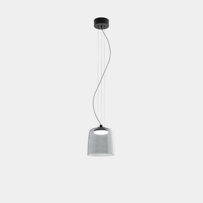 Luminosa Lighting Luminosa Levels Single Dome 22Cm Dome Pendant Ceiling Light BlackFumé Led 19W Cct 2700-3000-4000K Phase Cut Dimming from B&Q