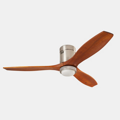 Luminosa Lighting Luminosa Stem Led Ceiling Fan Satin NickelSolid Wood Blades3000-4000-5000K from B&Q