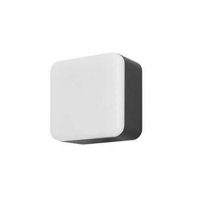 Luminosa Lighting Luminosa Tilt Led Outdoor Flush Wall Lamp Urban GreyOpalNeutral-White 4000KIp44 from B&Q