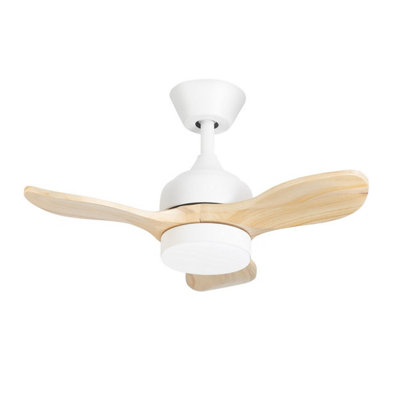Luminosa Lighting Luminosa Calar 75Cm Ceiling Fan White Led 23.8W Cct 2700-4000-6000K On-Off from B&Q