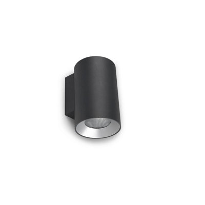 Luminosa Lighting Luminosa Cosmos 9Cm Outdoor Up Down Wall Lamp Urban Grey Led 11.8W 2700K Ip66 On-Off from B&Q