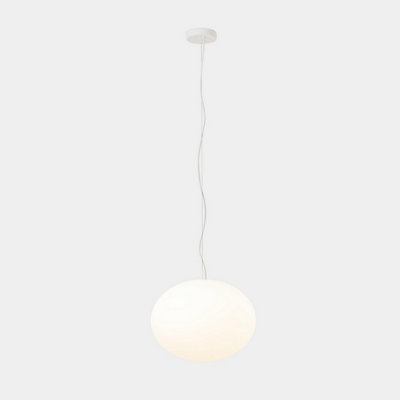 Luminosa Lighting Luminosa Nimes Globe Pendant Ceiling Light White E27 15W from B&Q