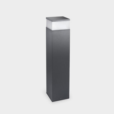 Luminosa Lighting Luminosa Cubik Outdoor Bollard 65Cm Urban GreyMatt Led 17.5W Cct 2700-3200-4000K Ip65 On-Off from B&Q